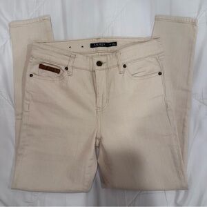 Lauren Ralph Lauren RARE Premier Skinny Ankle Cream Jeans size 4 Petite NWOT